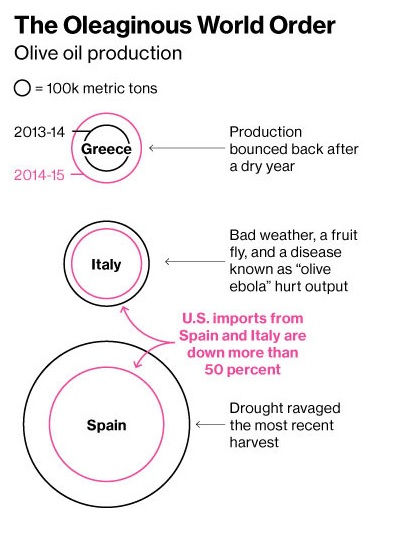 Producción y exportaciones del aceite en España, Italia y Grecia