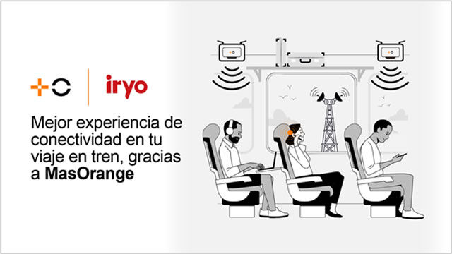 MasOrange implanta una solución pionera por primera vez en España en los trenes iryo para mejorar la experiencia móvil de sus clientes