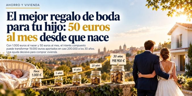 El mejor regalo de boda para tu hijo: 50 euros al mes desde que nace
