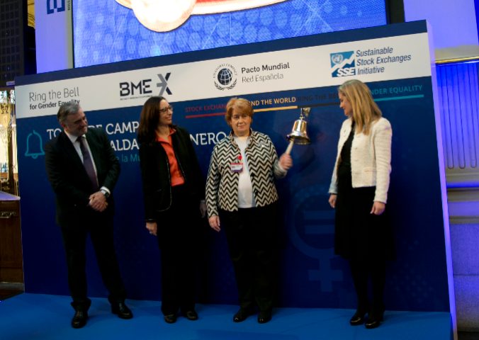 BME y la Red Española del Pacto Mundial organizan un toque de campana por la igualdad de género