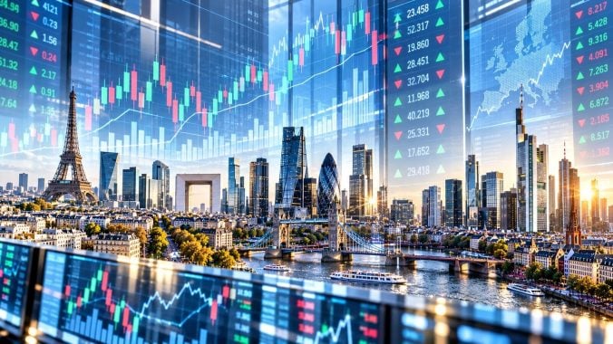 Las bolsas europeas se muestran mixtas por la IA, los datos macro y los resultados