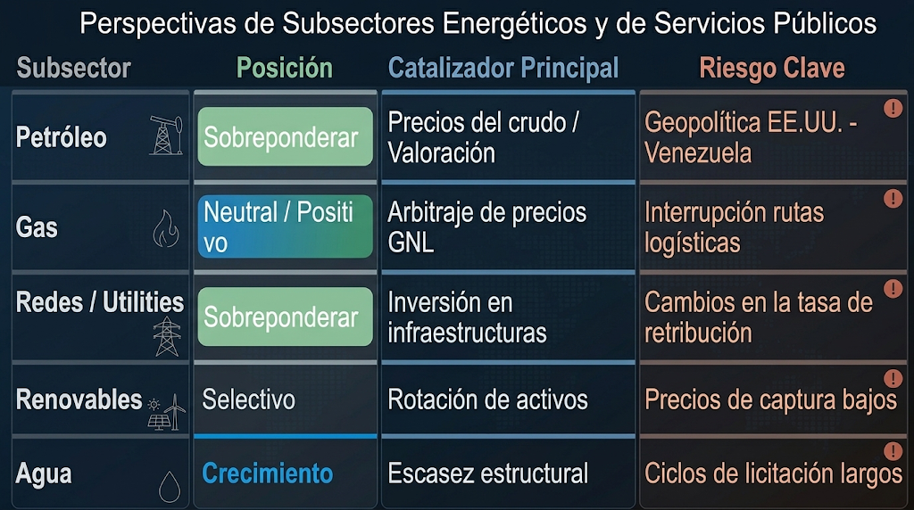 Perspectivas subsectores energ&iacute;a