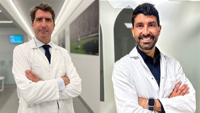 El doctor Daniel Cansino, traumatologo, y Felipe del Valle, nutricionista de Sagrado Corazon