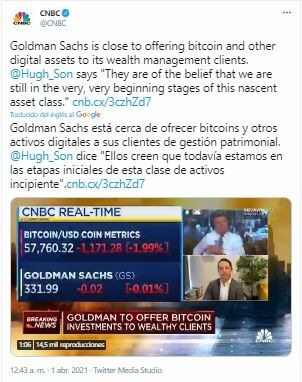 Twitter Goldman Sachs