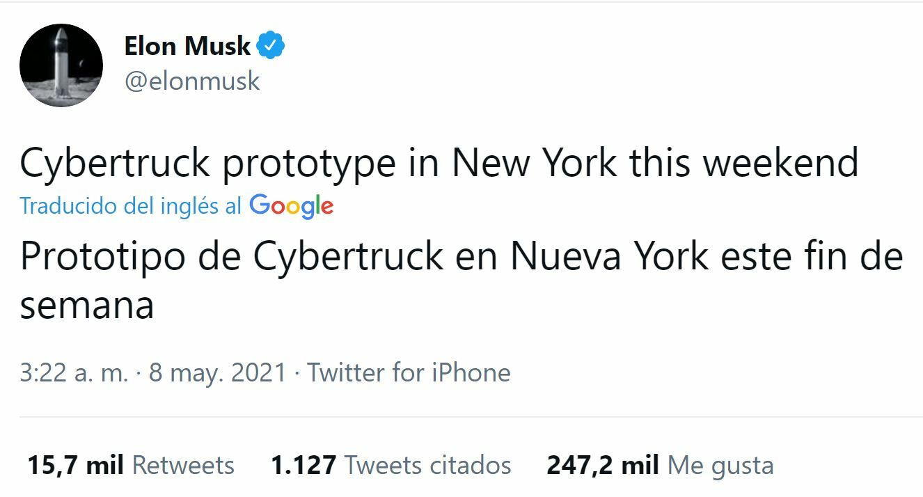 Tesla tuit Cybertruck