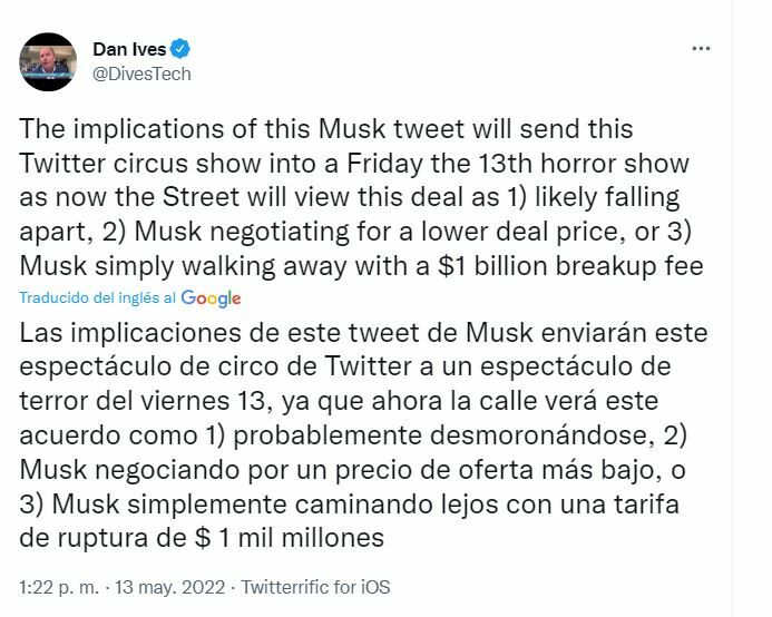 Tesla reacciones de los analistas al parón de Elon Musk en la compra de Twitter