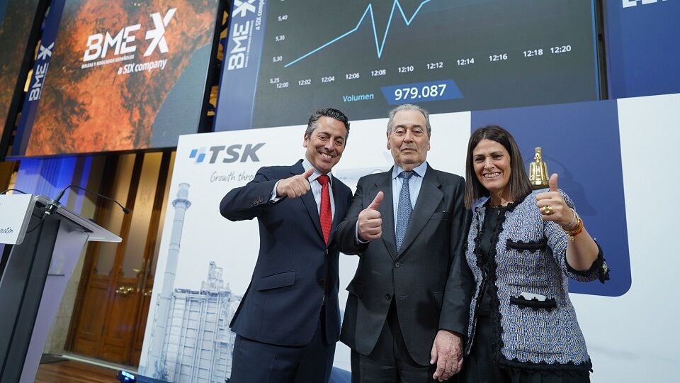 TSK debuta en Bolsa con subidas de un 4,95%