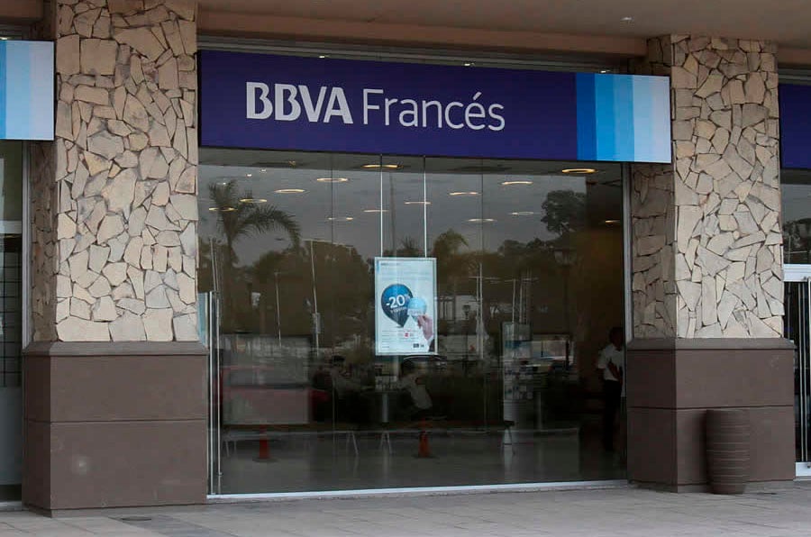 Oficina de la filial de BBVA en Argentina.