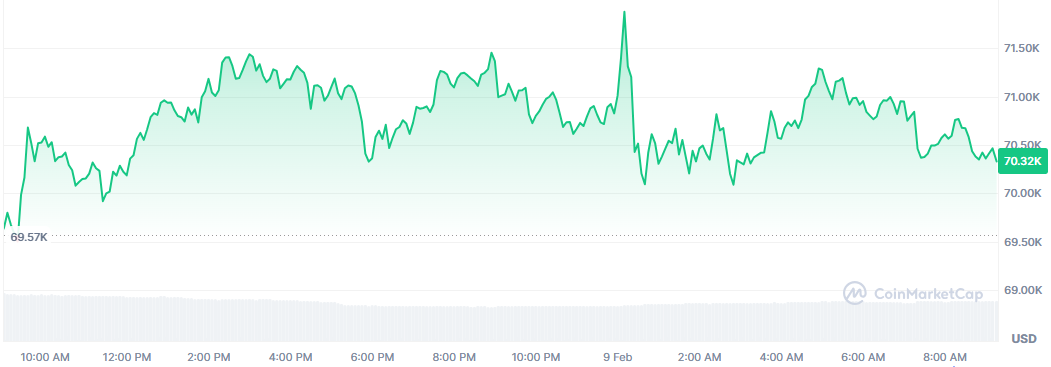 Bitcoin intenta recuperarse lentamente busca asentarse sobre los 70.000